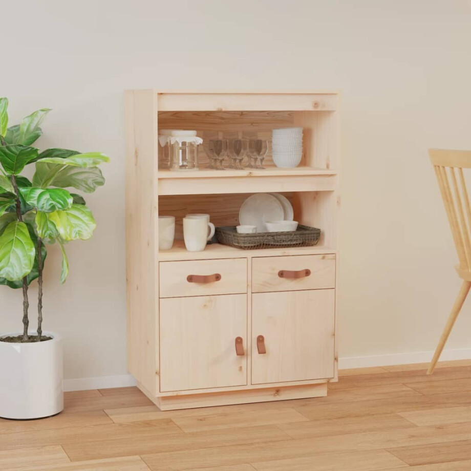 vidaXL Hoge kast 67x40x108,5 cm massief grenenhout vidaXL Hoge kast 67x40x108,5 cm massief grenenhout afbeelding 1