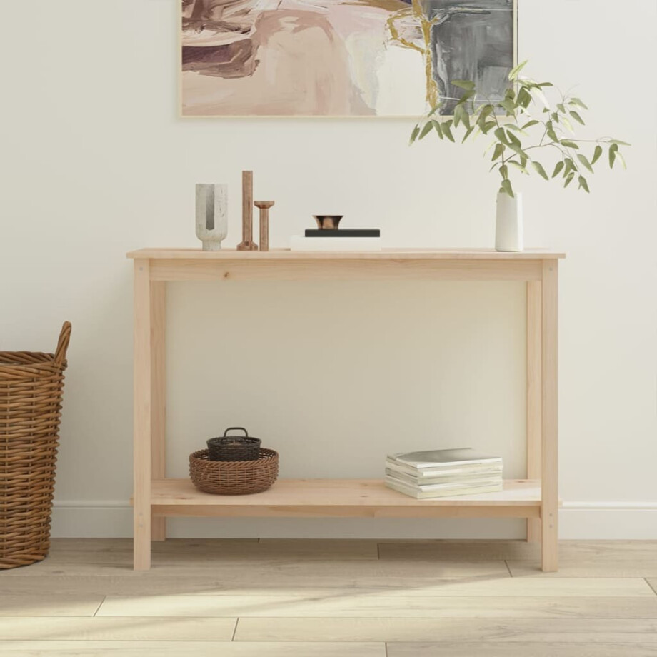 vidaXL Wandtafel 110x40x80 cm massief grenenhout afbeelding 1