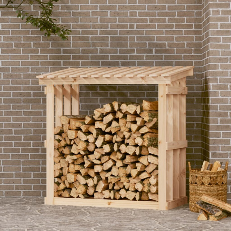vidaXL Haardhoutrek 108x64,5x109 cm massief grenenhout afbeelding 1