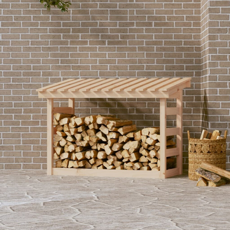 vidaXL Haardhoutrek 108x64,5x78 cm massief grenenhout afbeelding 1