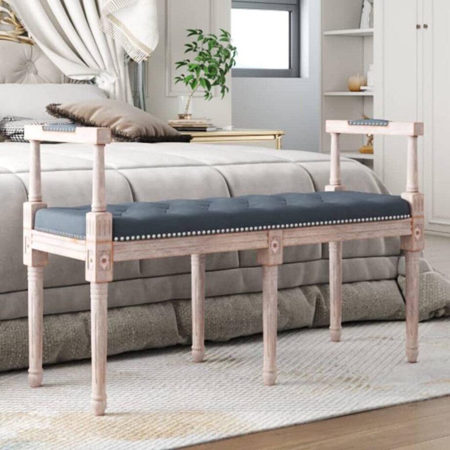 vidaXL Bankje 110x40x70 cm fluweel donkergrijs vidaXL Bankje 110x40x70 cm fluweel donkergrijs afbeelding 1