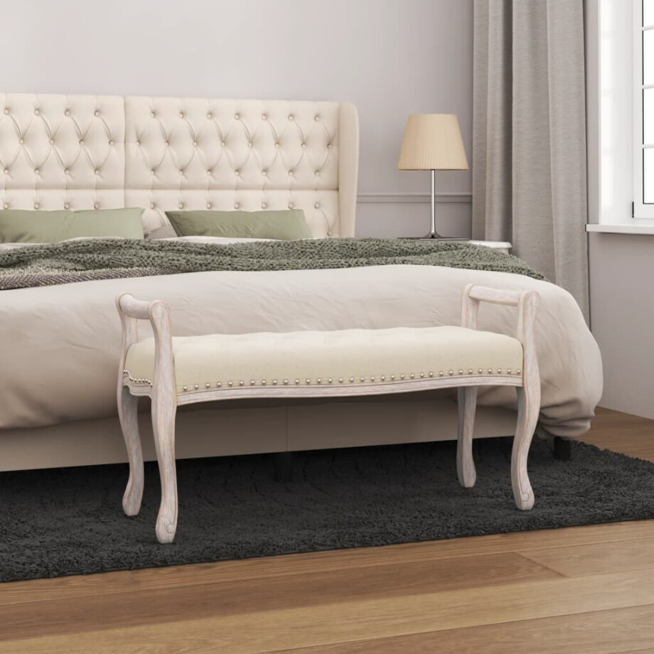 vidaXL Bankje 110x45x60 cm linnen afbeelding 1