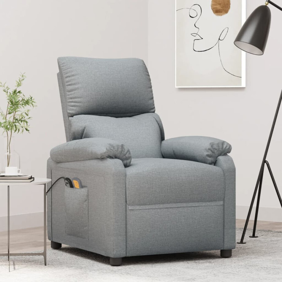 vidaXL Sta-op-massagestoel stof lichtgrijs afbeelding 1