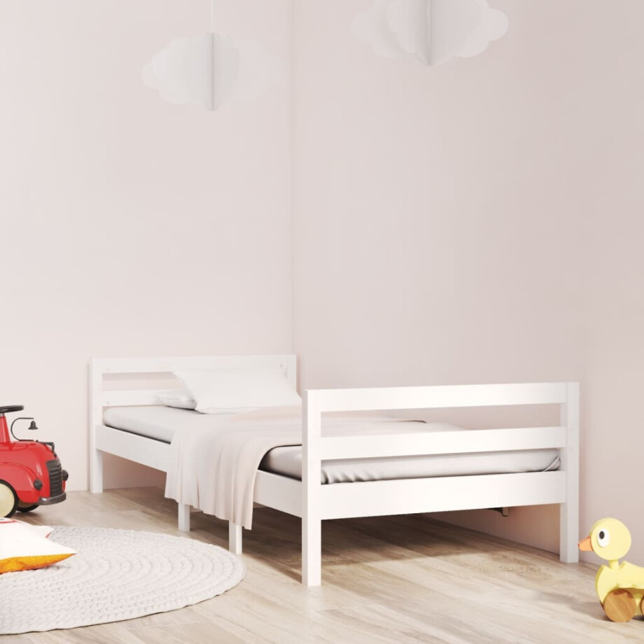 vidaXL Bedframe zonder matras massief grenenhout wit 90x200 cm vidaXL Bedframe zonder matras massief grenenhout wit 90x200 cm afbeelding 1