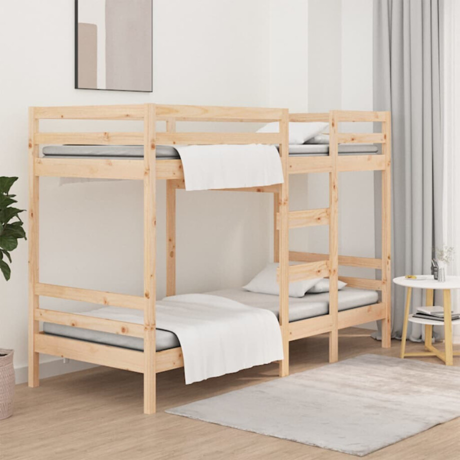 vidaXL Stapelbed massief grenenhout 80x200 cm vidaXL Stapelbed massief grenenhout 80x200 cm afbeelding 1