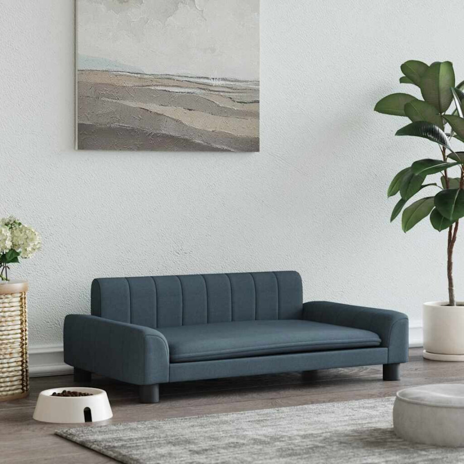 vidaXL Hondenmand 90x53x30 cm stof donkergrijs afbeelding 1