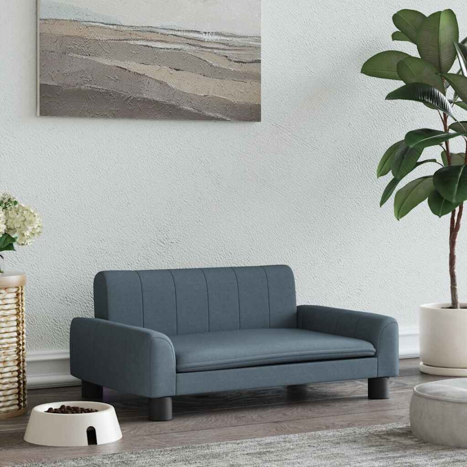 vidaXL Hondenmand 70x45x30 cm stof donkergrijs afbeelding 1