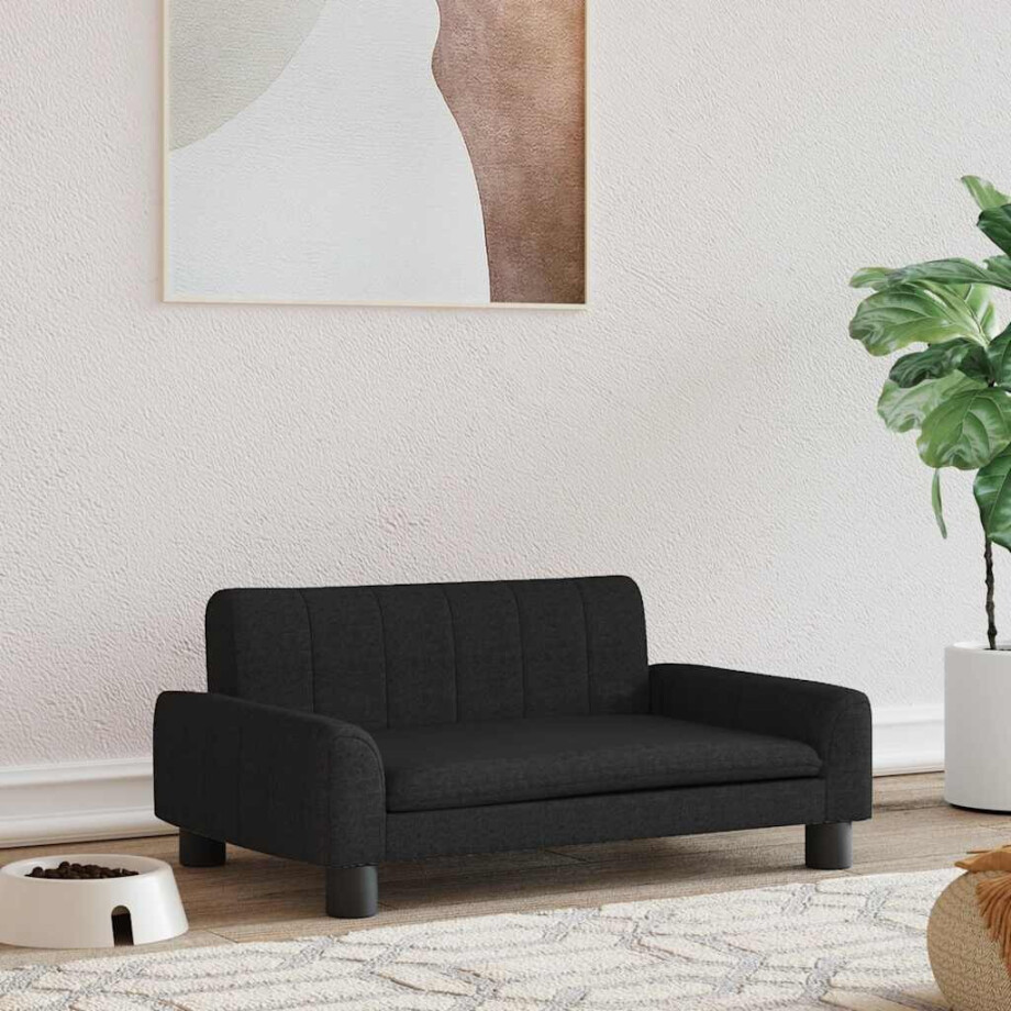 vidaXL Hondenmand 70x45x30 cm stof zwart afbeelding 1