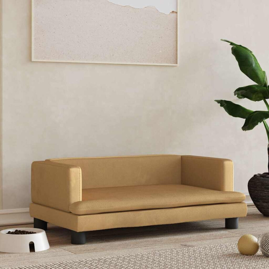 vidaXL Hondenmand 80x45x30 cm fluweel bruin afbeelding 1