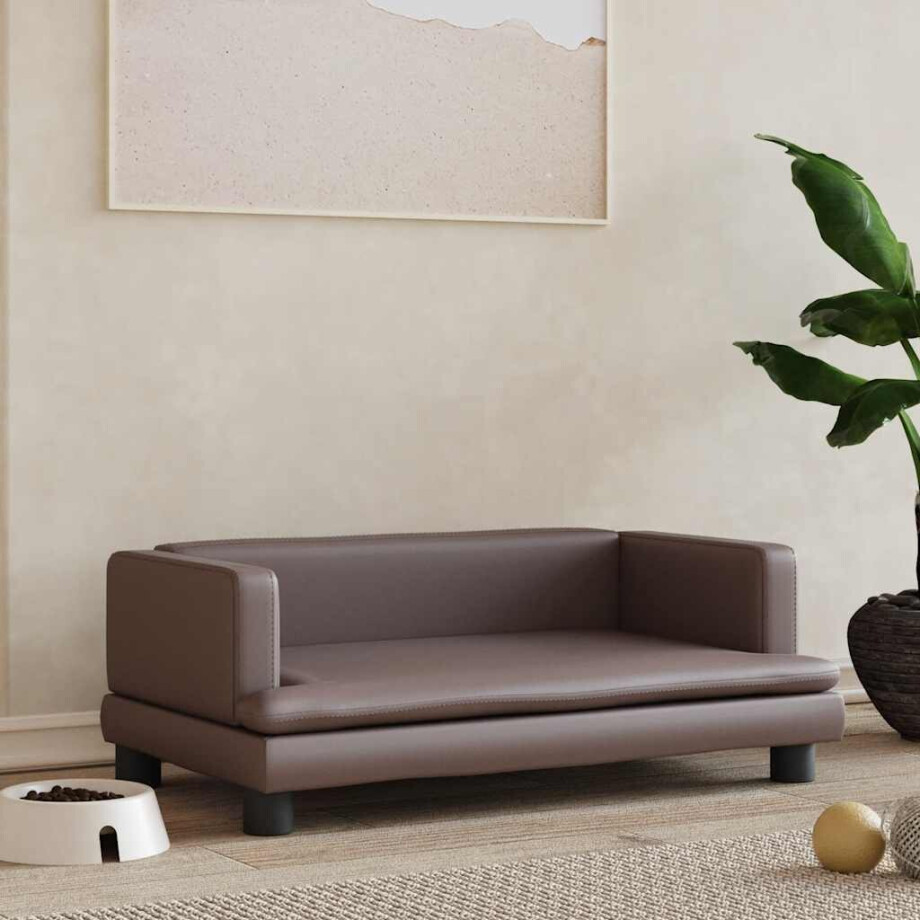 vidaXL Hondenmand 80x45x30 cm kunstleer bruin vidaXL Hondenmand 80x45x30 cm kunstleer bruin afbeelding 1