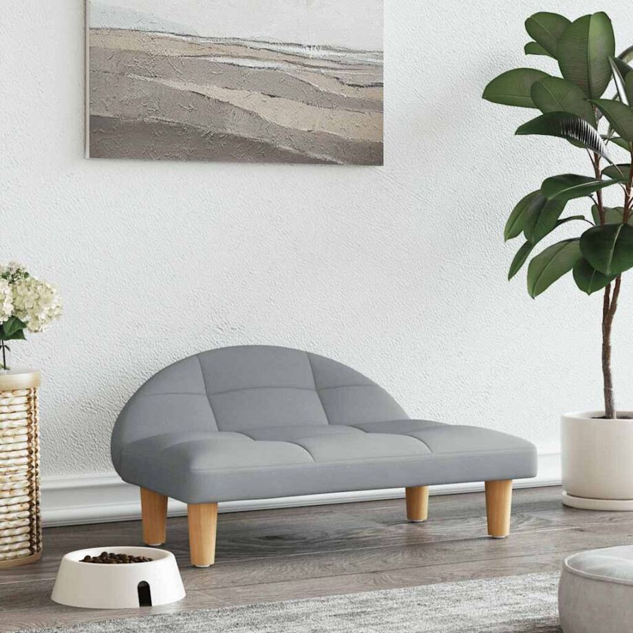 vidaXL Hondenmand 70x52x30 cm stof lichtgrijs afbeelding 1