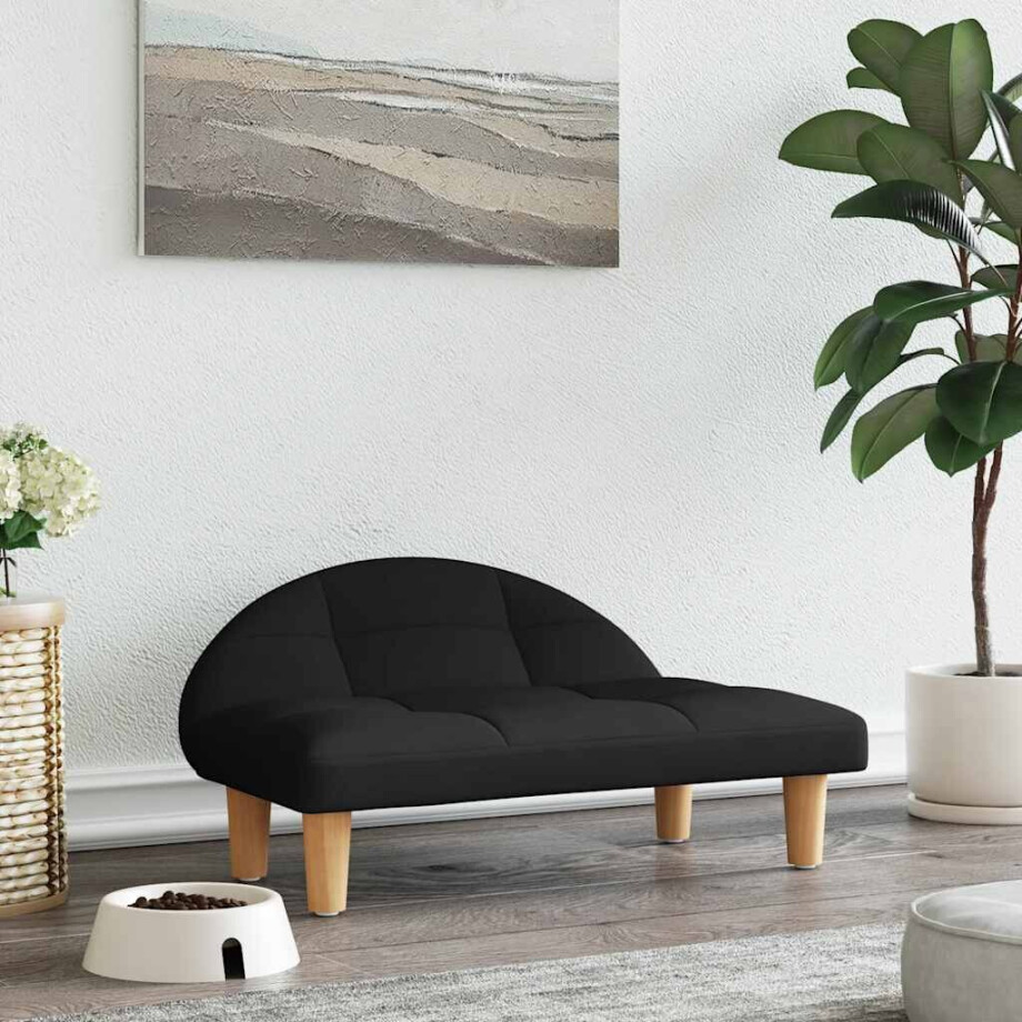 vidaXL Hondenmand 70x52x30 cm stof zwart afbeelding 1