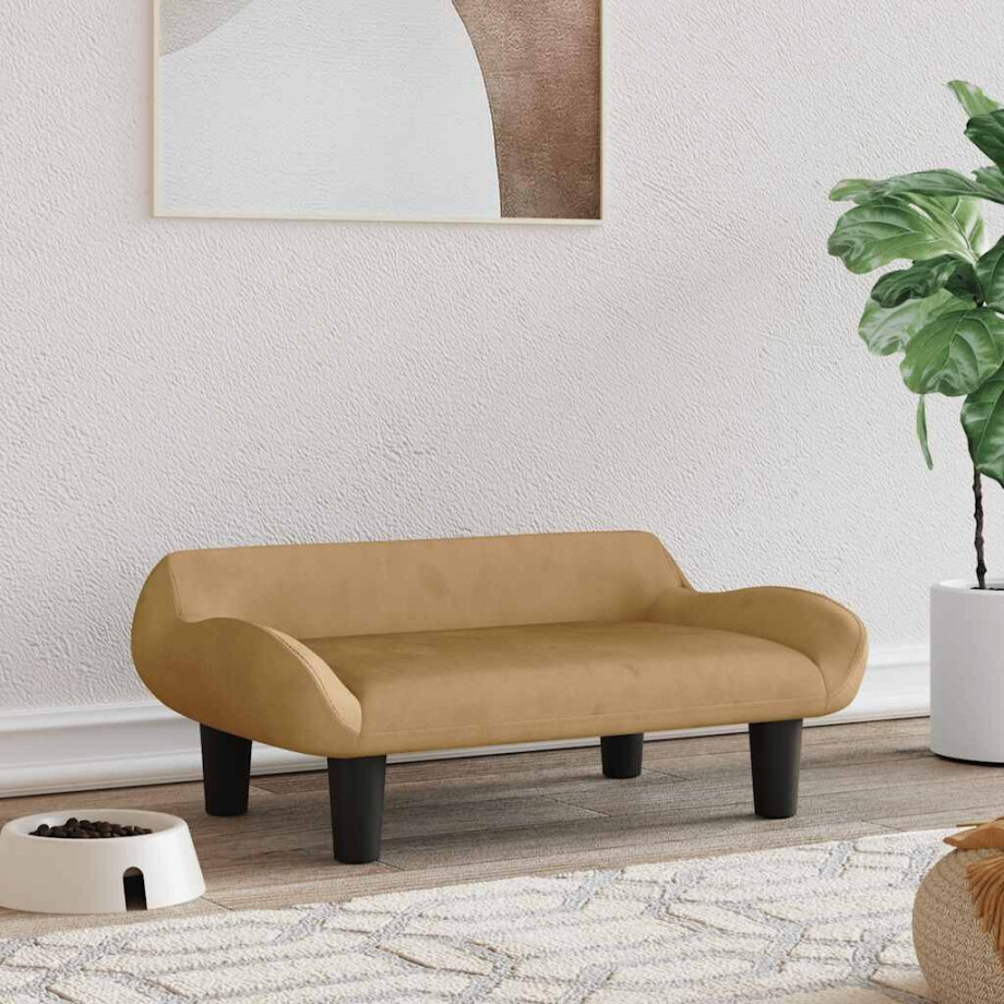 vidaXL Hondenmand 70x40x24 cm fluweel bruin vidaXL Hondenmand 70x40x24 cm fluweel bruin afbeelding 1