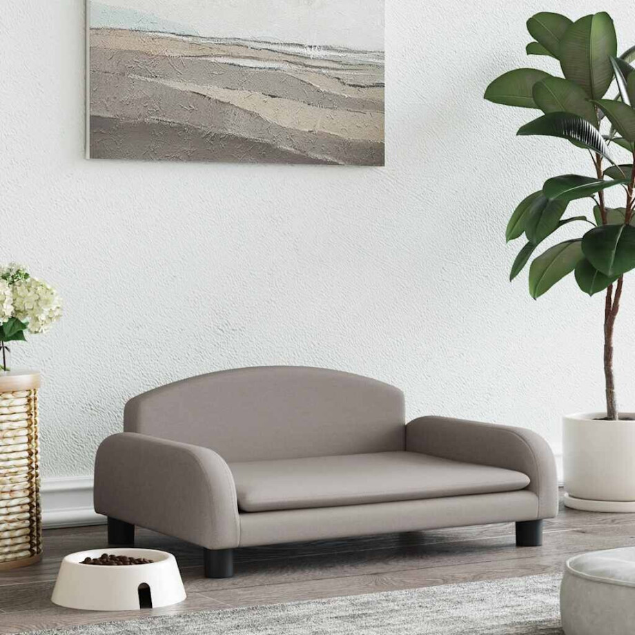 vidaXL Hondenmand 70x45x30 cm stof taupe afbeelding 1