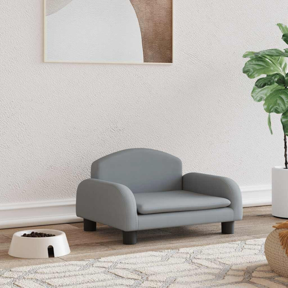 vidaXL Hondenmand 50x40x30 cm stof lichtgrijs afbeelding 1