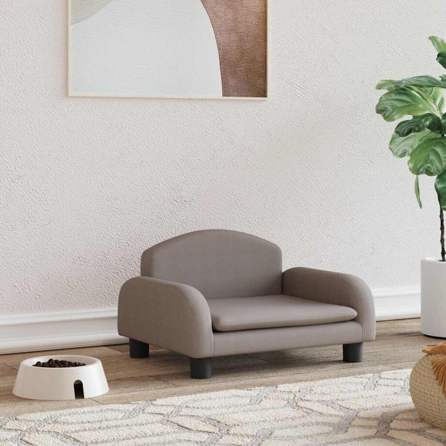 vidaXL Hondenmand 50x40x30 cm stof taupe afbeelding 1