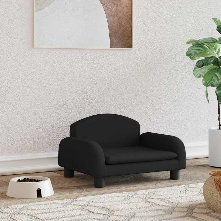 vidaXL Hondenmand 50x40x30 cm stof zwart afbeelding 1