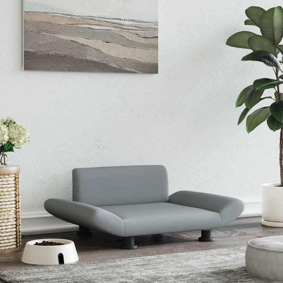 vidaXL Hondenmand 70x45x28 cm stof lichtgrijs afbeelding 1