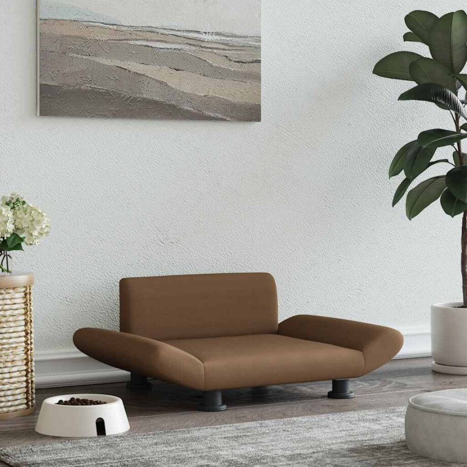 vidaXL Hondenmand 70x45x28 cm stof bruin afbeelding 1