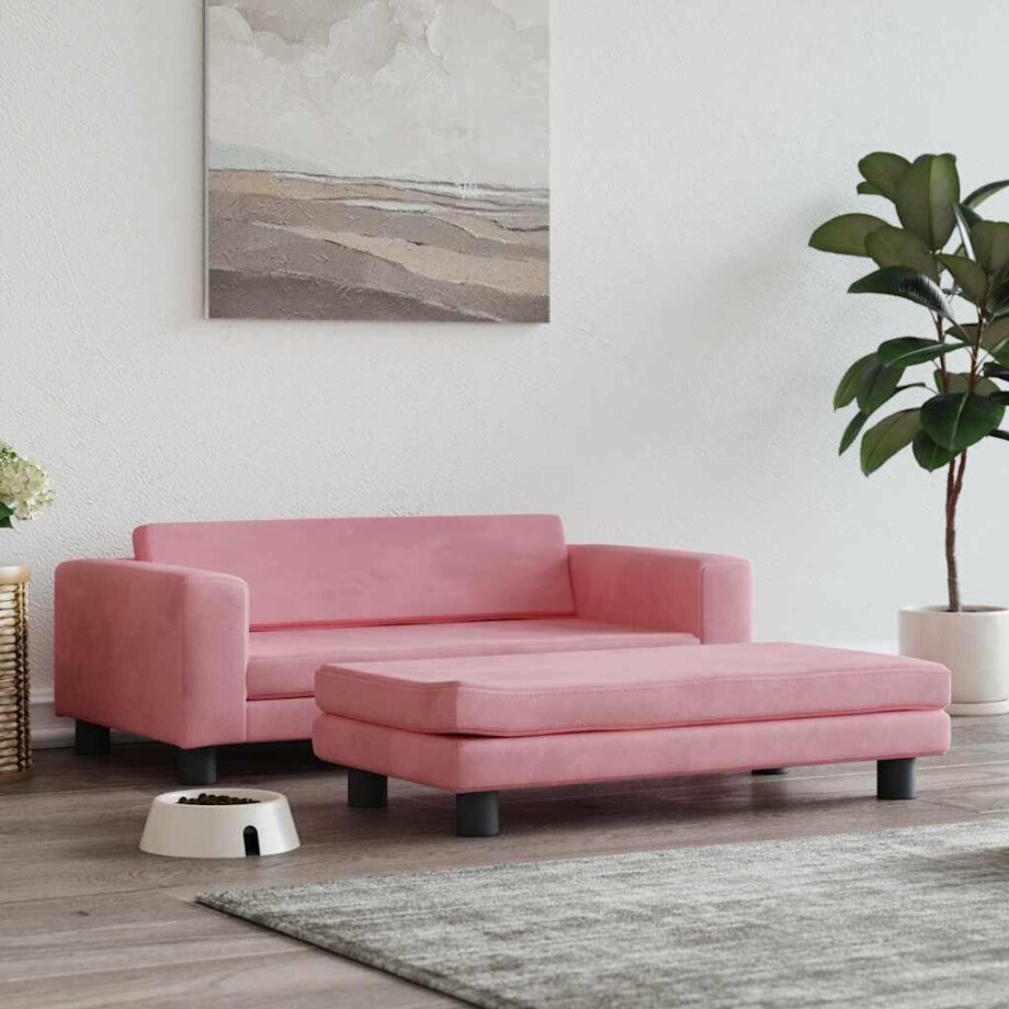 vidaXL Hondenmand met verlengstuk 100x50x30 cm fluweel roze afbeelding 1