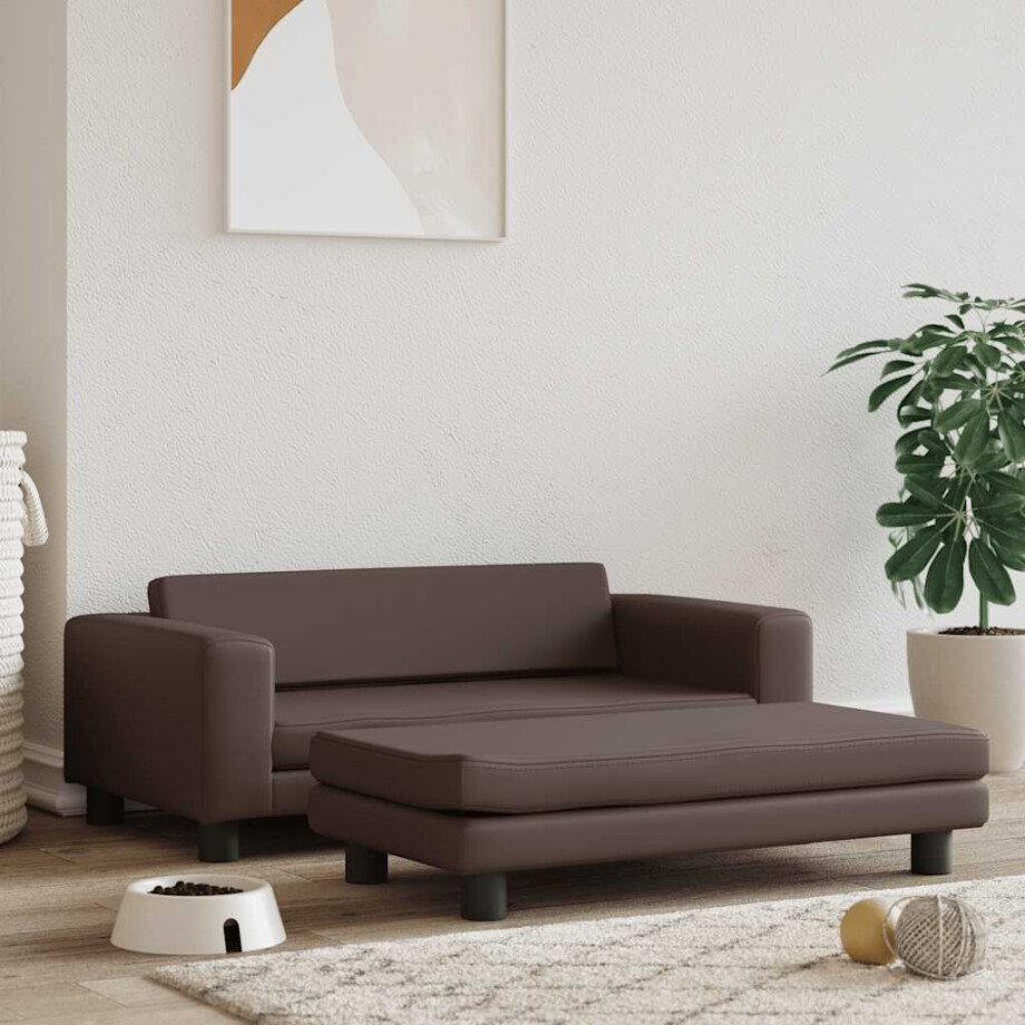 vidaXL Hondenmand met verlengstuk 100x50x30 cm kunstleer bruin vidaXL Hondenmand met verlengstuk 100x50x30 cm kunstleer bruin afbeelding 1