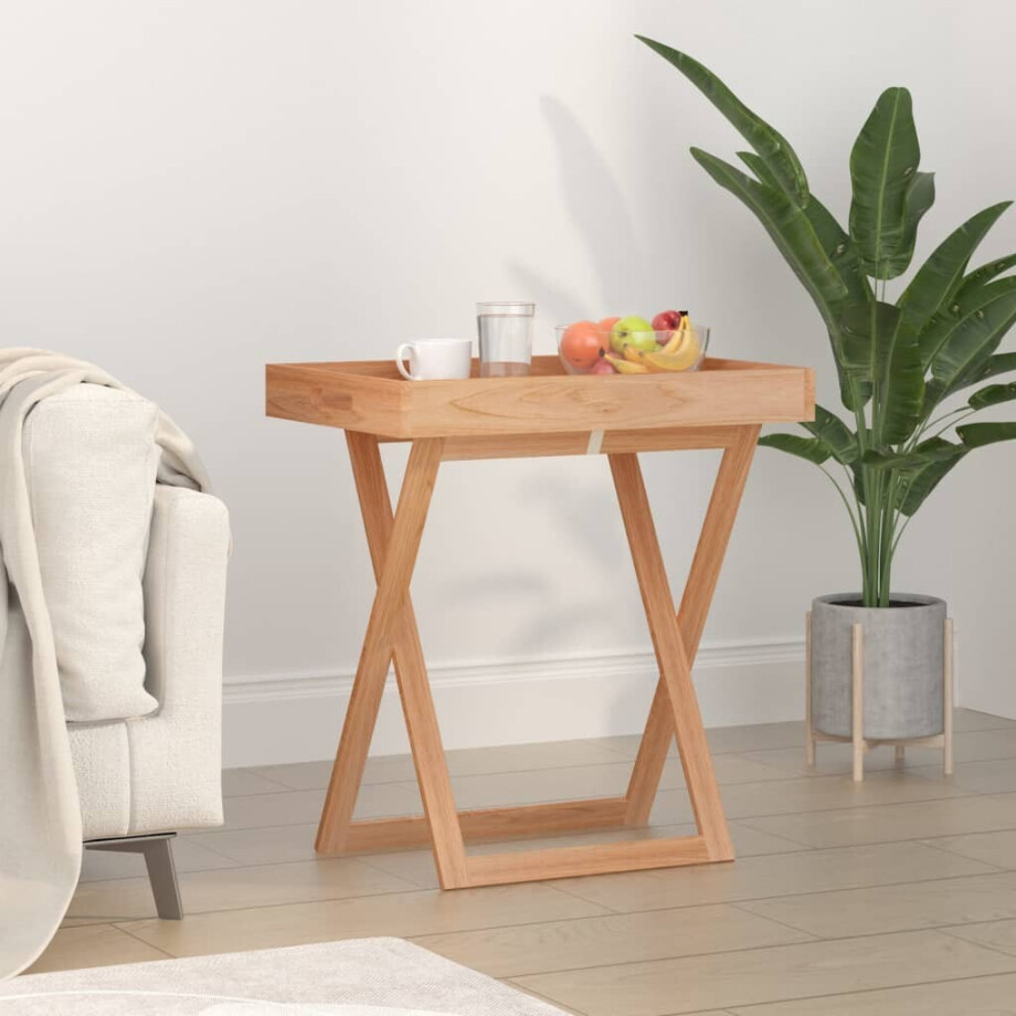 vidaXL Dienbladtafel inklapbaar 52x36x56,5 cm walnotenhout afbeelding 1