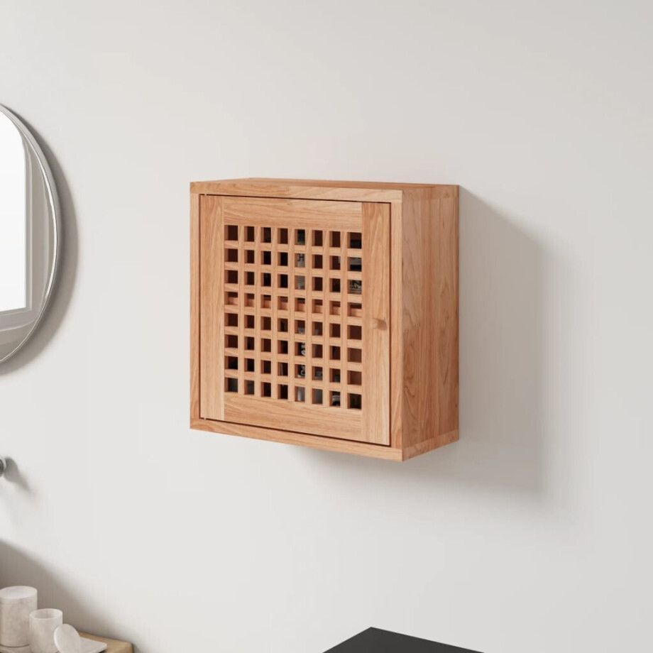 vidaXL Wandkast 42x18x42 cm massief walnotenhout afbeelding 1