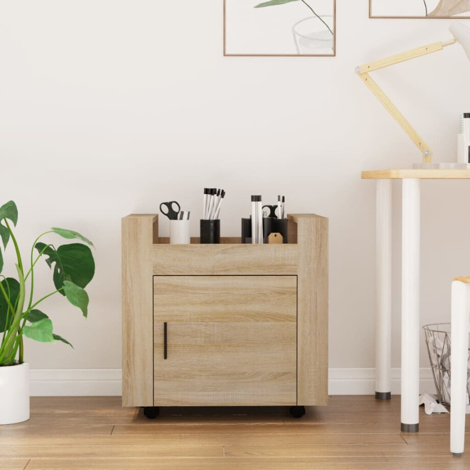 vidaXL Bureaukastje 60x45x60 cm bewerkt hout sonama eikenkleurig afbeelding 1