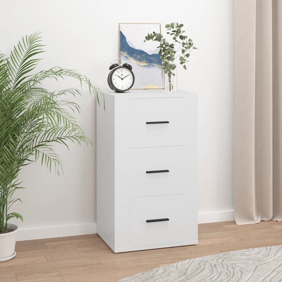 vidaXL Dressoir 40x33x70 cm bewerkt hout wit afbeelding 1