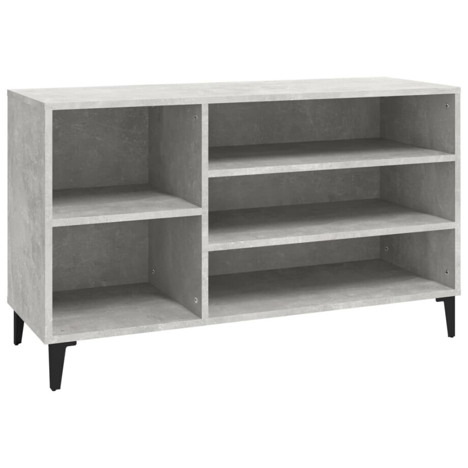 vidaXL Schoenenkast 102x36x60 cm bewerkt hout betongrijs vidaXL Schoenenkast 102x36x60 cm bewerkt hout betongrijs afbeelding 1