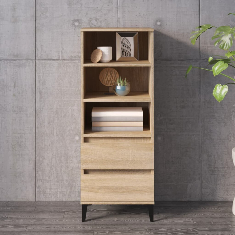 vidaXL Hoge kast 40x36x110 cm bewerkt hout sonoma eiken afbeelding 1