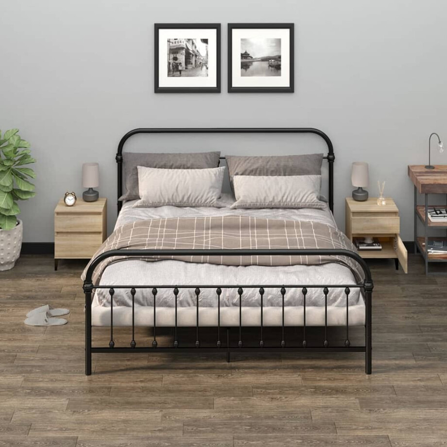 vidaXL Nachtkastjes 2 st 40x35x50 cm sonoma eikenkleurig afbeelding 1