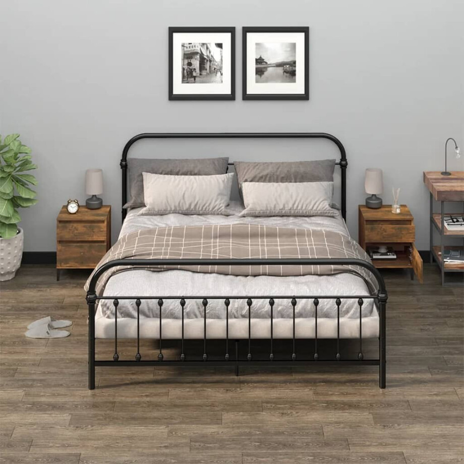 vidaXL Nachtkastjes 2 st 40x35x50 cm gerookt eikenkleurig vidaXL Nachtkastjes 2 st 40x35x50 cm gerookt eikenkleurig afbeelding 1