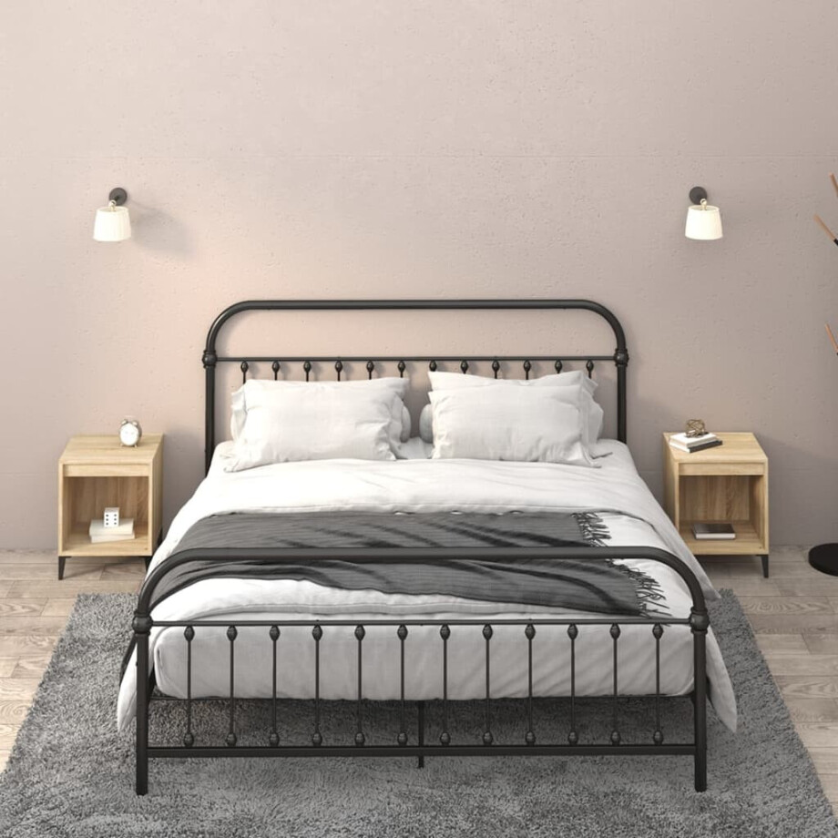 vidaXL Nachtkastjes 2 st 40x35x50 cm sonoma eikenkleurig afbeelding 1