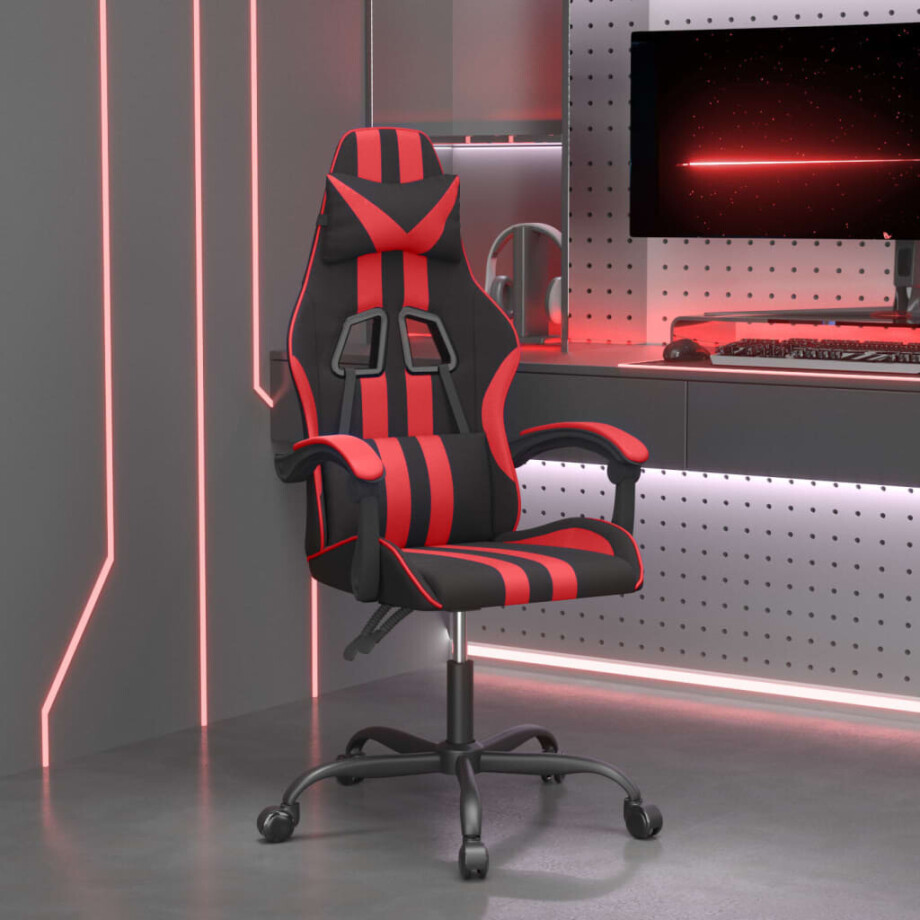 vidaXL Gamestoel kunstleer zwart en rood afbeelding 1