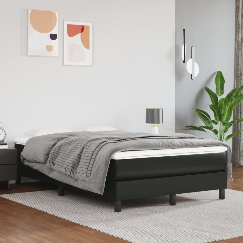 vidaXL Bedframe kunstleer zwart 120x200 cm afbeelding 1