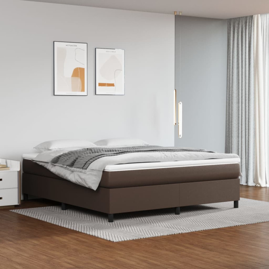 vidaXL Bedframe kunstleer bruin 180x200 cm afbeelding 1