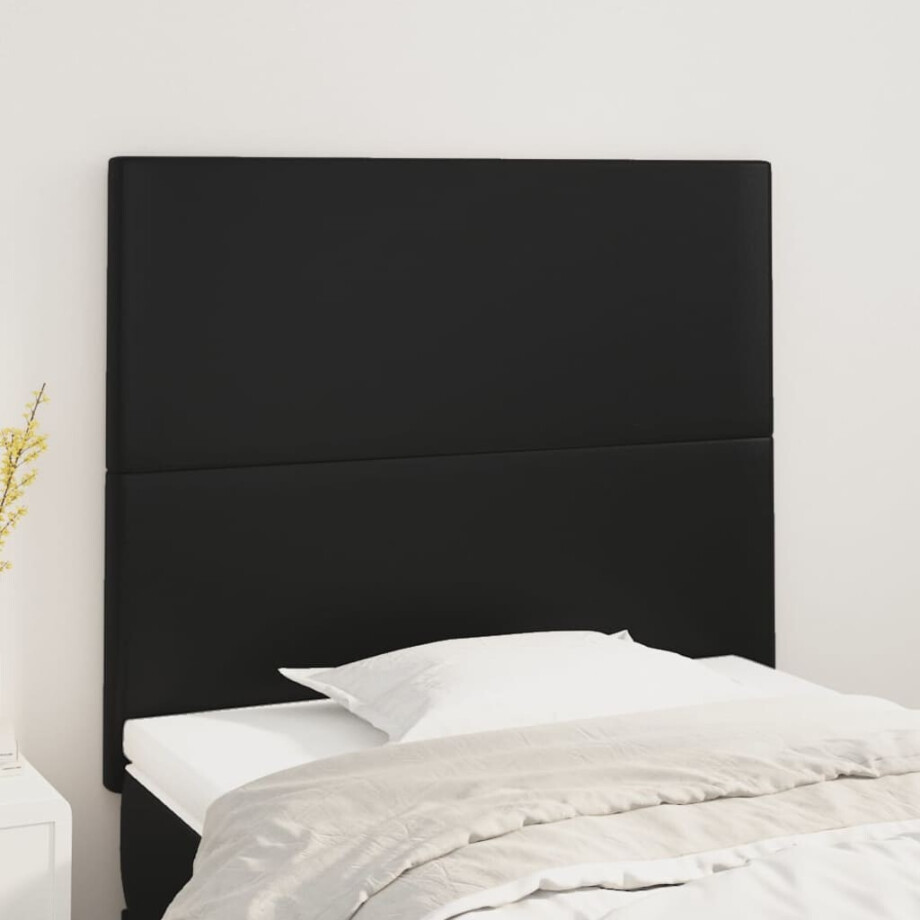 vidaXL Hoofdbord zwart 100x5x118/128 cm kunstleer vidaXL Hoofdbord zwart 100x5x118/128 cm kunstleer afbeelding 1