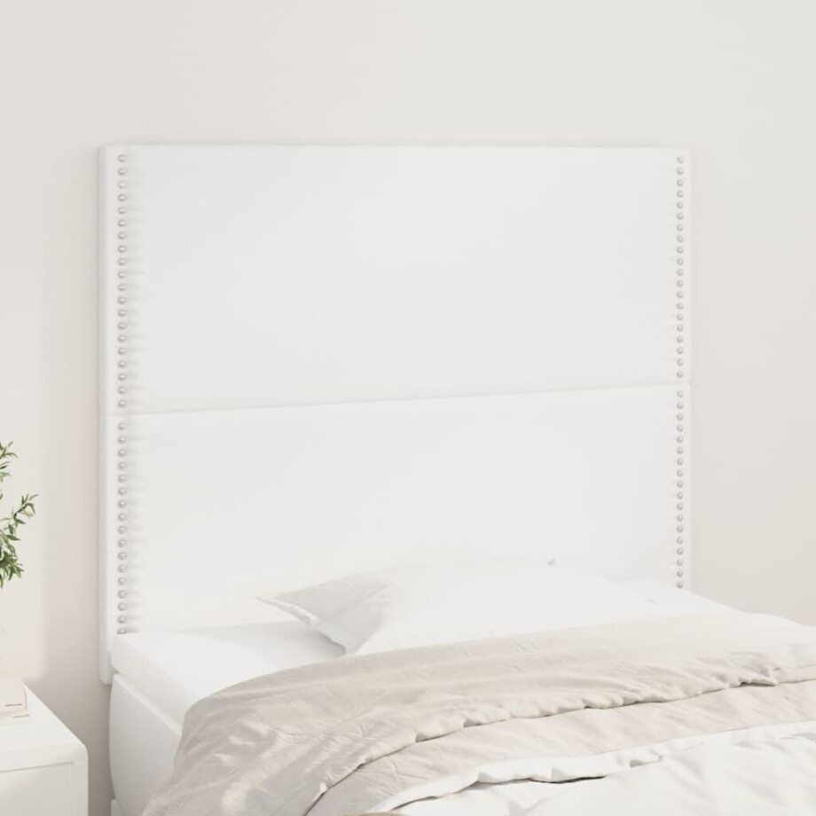 vidaXL Hoofdborden 2 st 80x5x78/88 cm kunstleer wit afbeelding 1