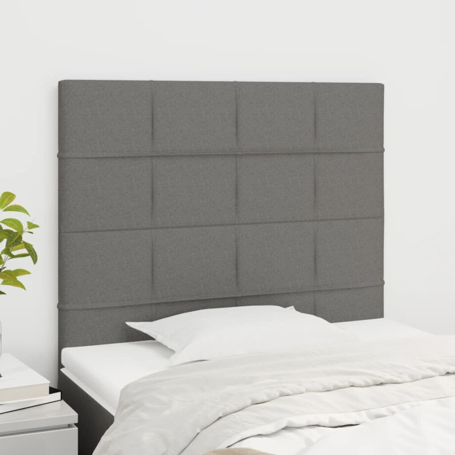vidaXL Hoofdbord donkergrijs 90x5x118/128 cm stof vidaXL Hoofdbord donkergrijs 90x5x118/128 cm stof afbeelding 1