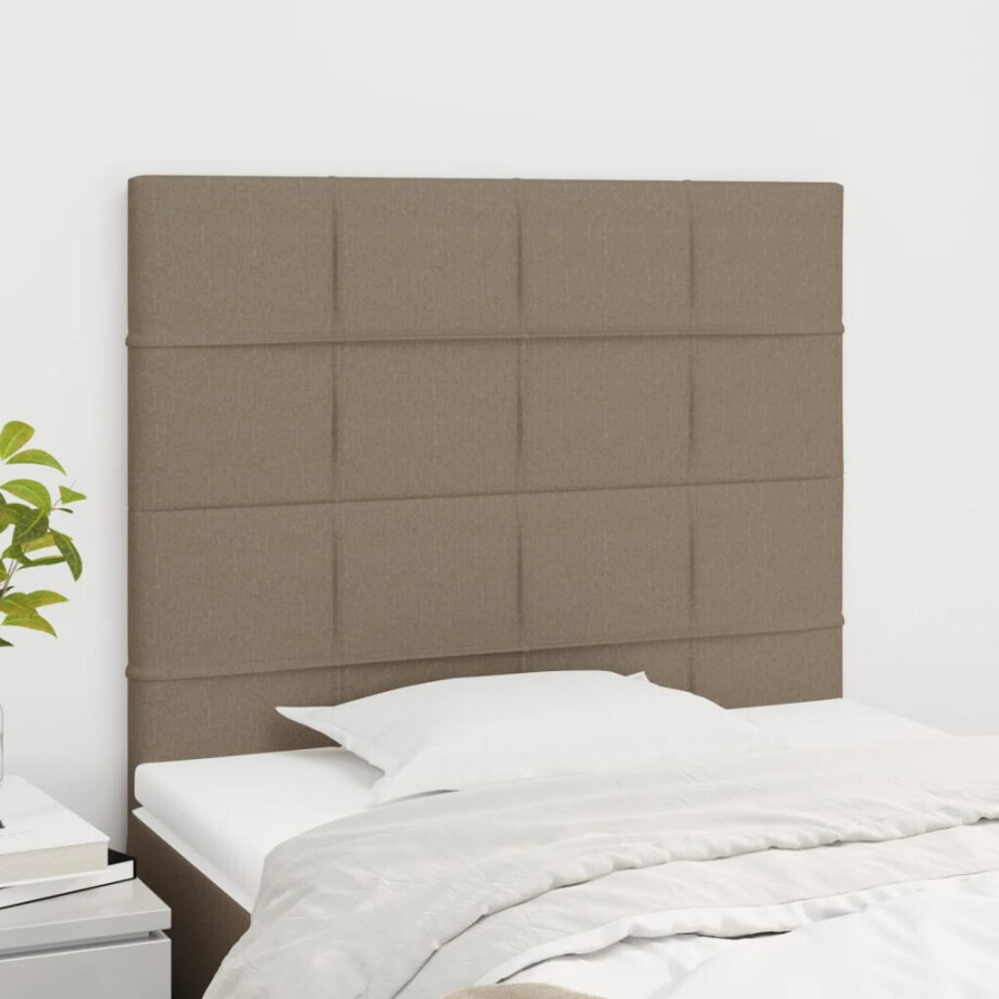 vidaXL Hoofdbord taupe 90x5x118/128 cm Stof afbeelding 1