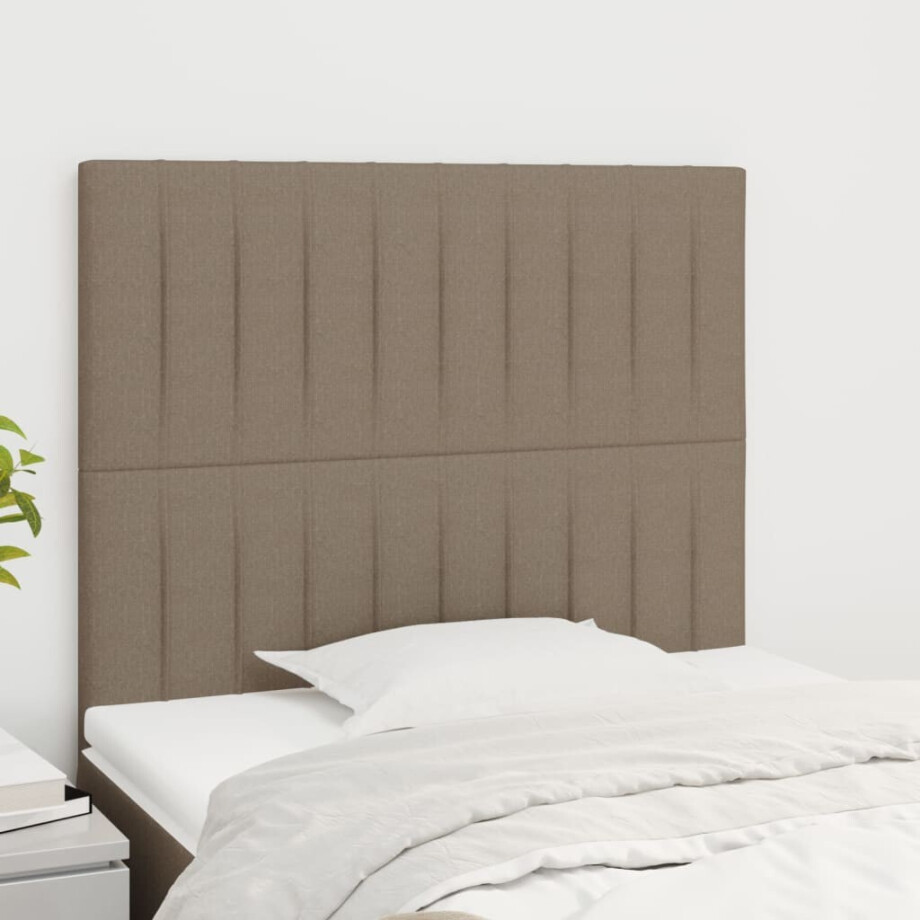 vidaXL Hoofdbord taupe 90x5x118/128 cm Stof afbeelding 1