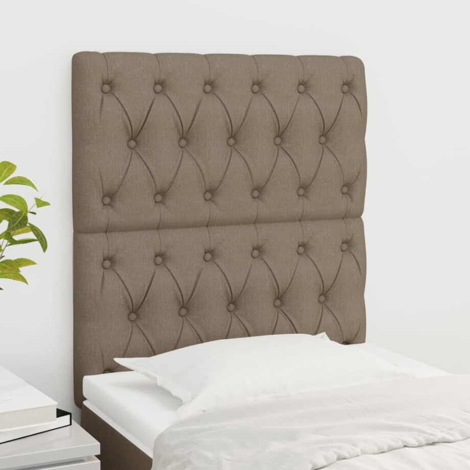 vidaXL Hoofdbord taupe 80x7x118/128 cm Stof afbeelding 1