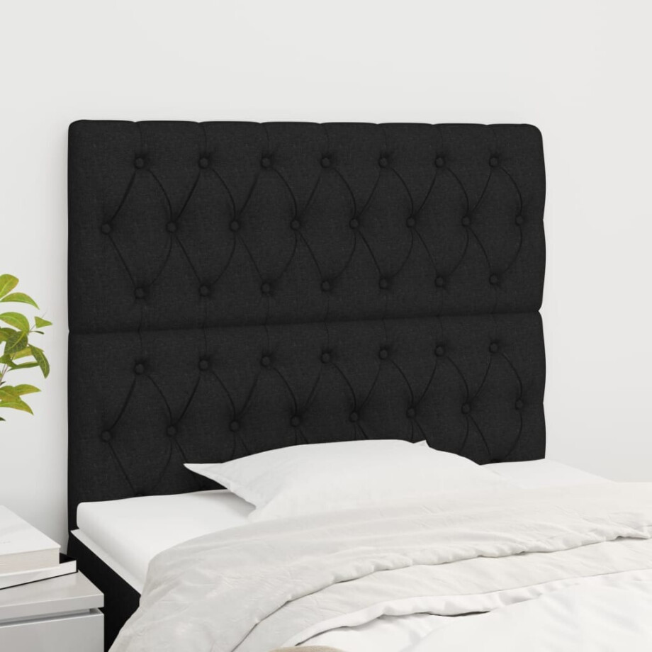 vidaXL Hoofdbord zwart 90x7x118/128 cm Stof vidaXL Hoofdbord zwart 90x7x118/128 cm Stof afbeelding 1