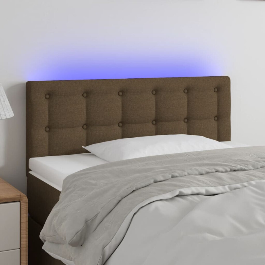 vidaXL Hoofdbord LED 80x5x78/88 cm stof donkerbruin vidaXL Hoofdbord LED 80x5x78/88 cm stof donkerbruin afbeelding 1