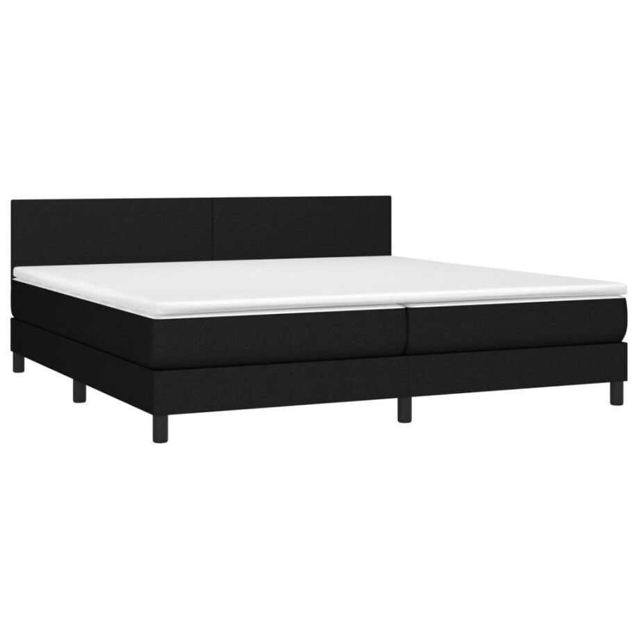vidaXL Boxspring met matras en LED stof zwart 200x200 cm vidaXL Boxspring met matras en LED stof zwart 200x200 cm afbeelding 1