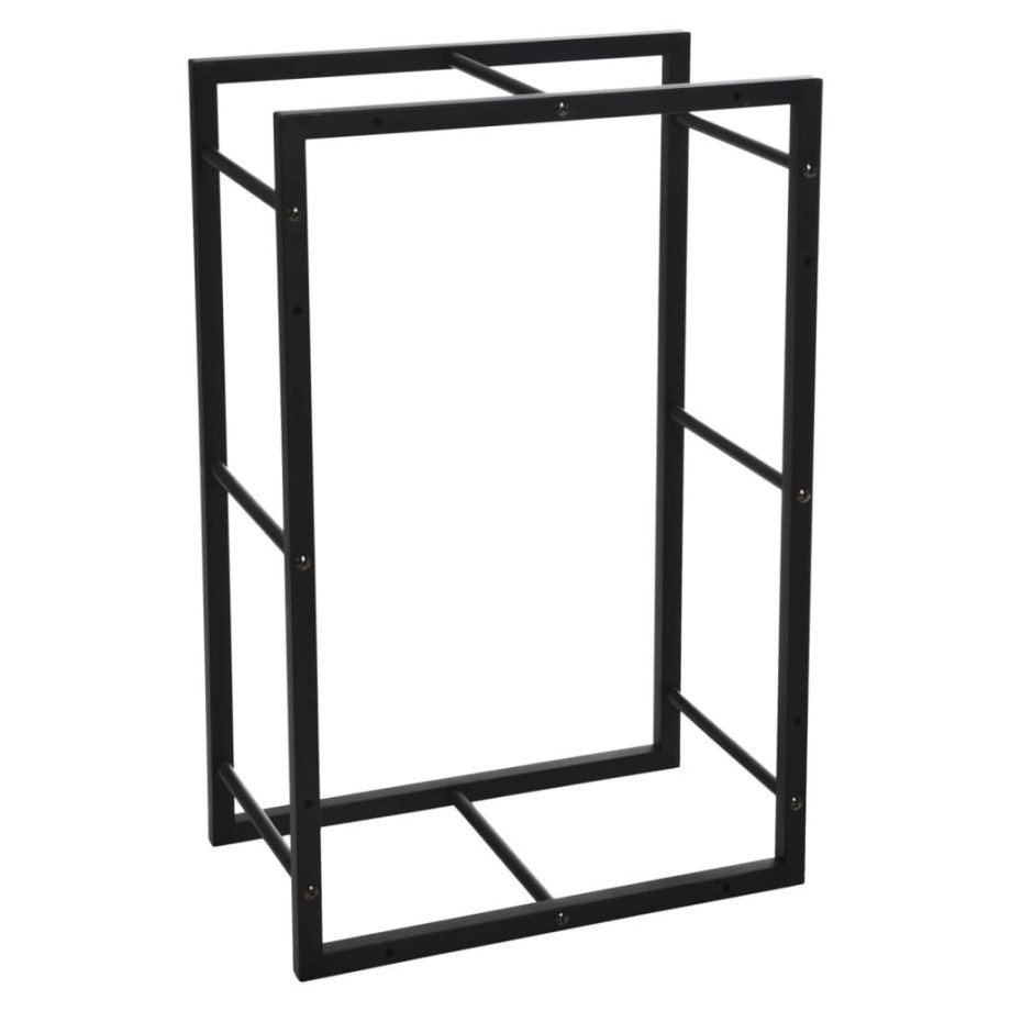 ProGarden Haardhoutrek rechthoekig 45x28x70 cm zwart afbeelding 1
