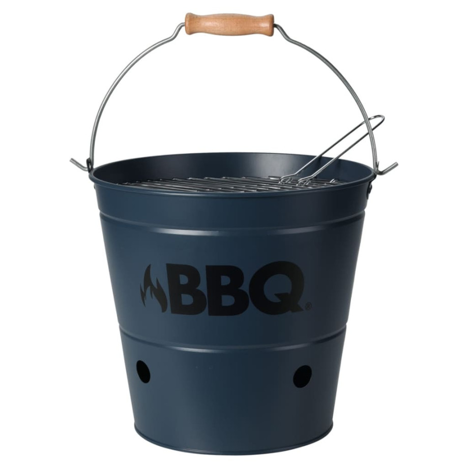 ProGarden Barbecue emmer BBQ 26 cm matblauw afbeelding 1