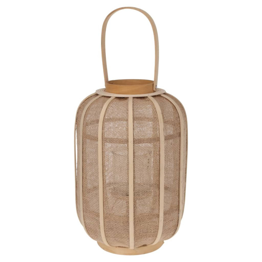 H&S Collection Hanglantaarn 28x40 cm rattan beige afbeelding 1