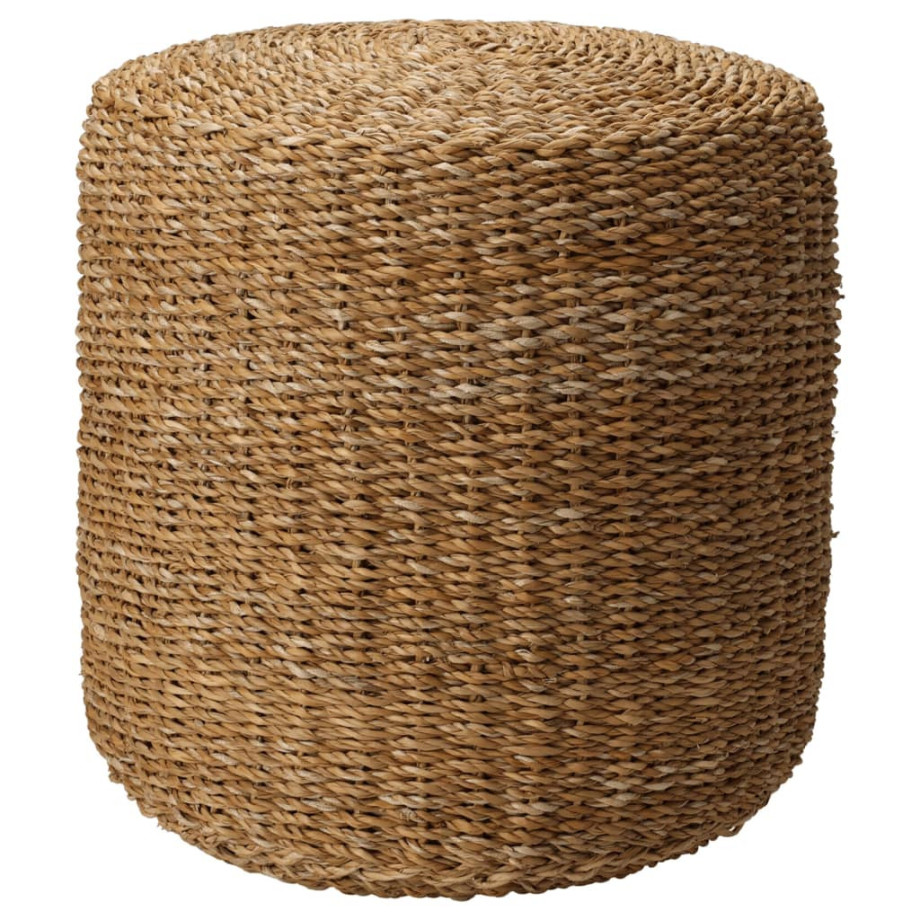 Home&Styling Poef rond Ø40x38 cm zeegras naturel afbeelding 1